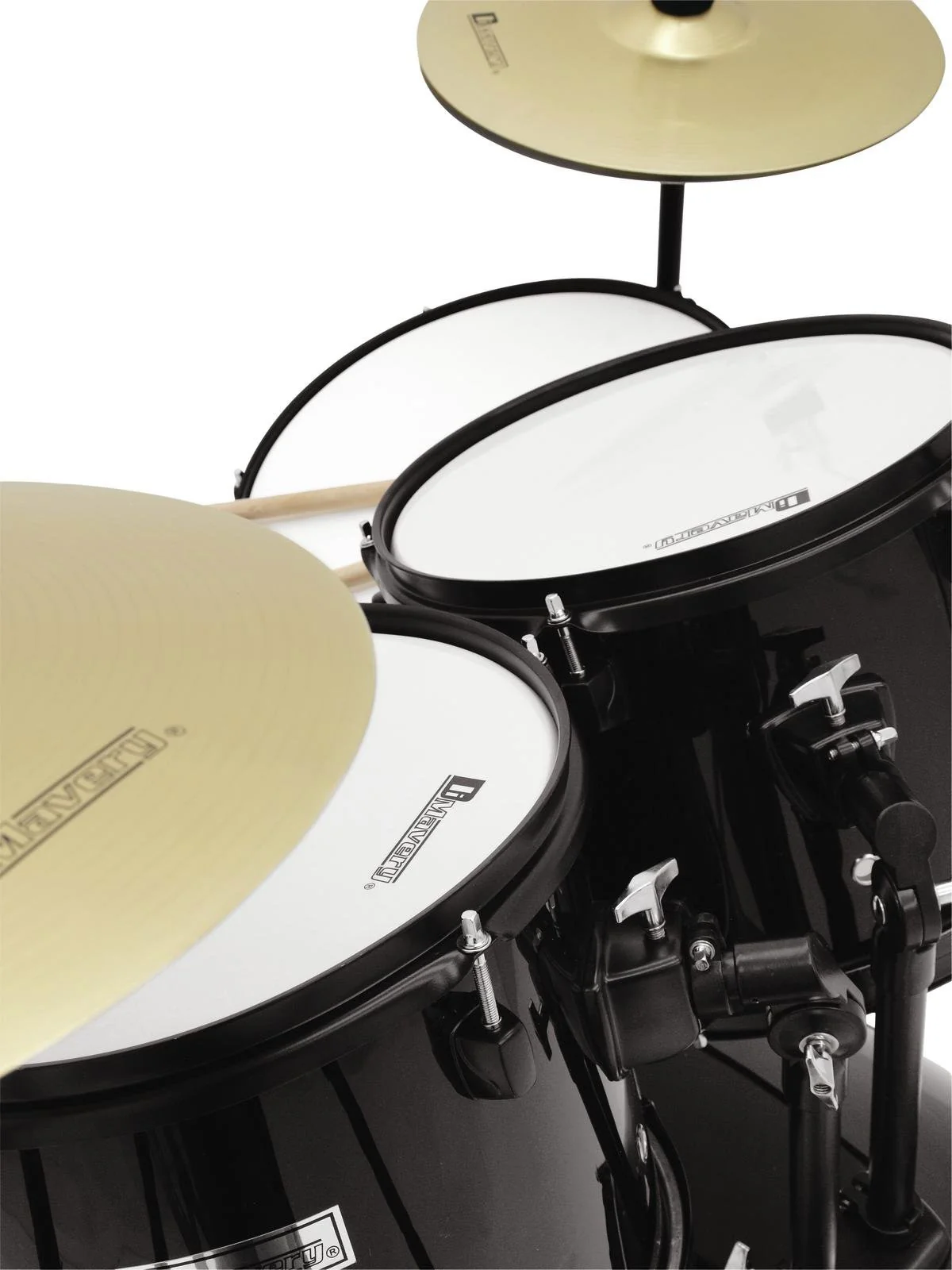DIMAVERY DS 200 Schlagzeug Set schwarz Akustik Drumset