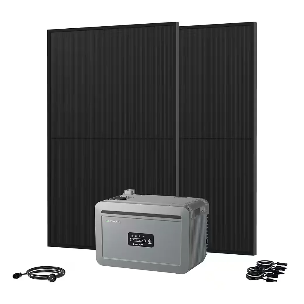 Balkonkraftwerk 910W bifazial PV All in One Growatt NEXA 2000 2048Wh