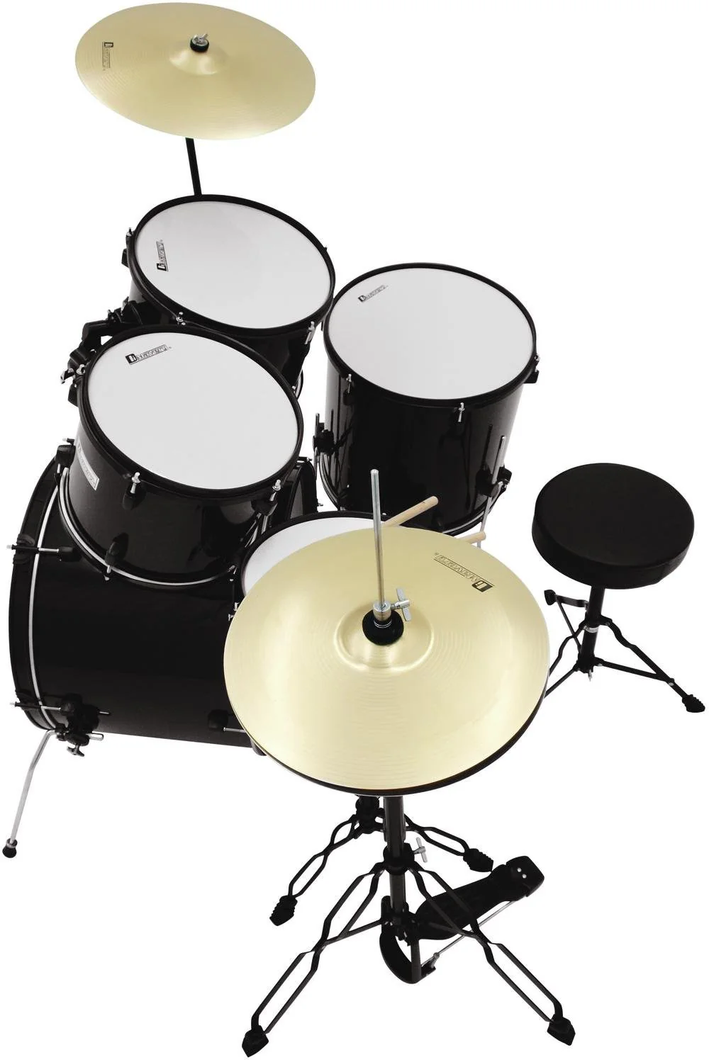 DIMAVERY DS 200 Schlagzeug Set schwarz Akustik Drumset