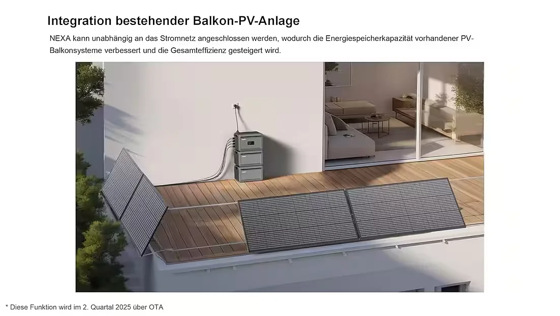 Balkonkraftwerk 2000W Bifazial PV mit Speicher Growatt NEXA 2000 4096-8192 Wh LFP