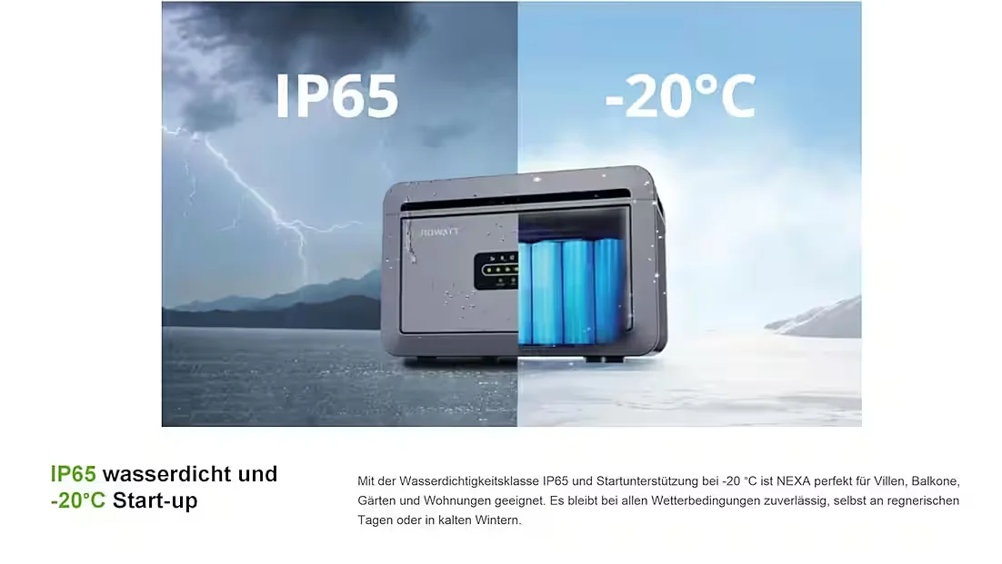 Balkonkraftwerk 2000W Bifazial PV mit Speicher Growatt NEXA 2000 4096-8192 Wh LFP