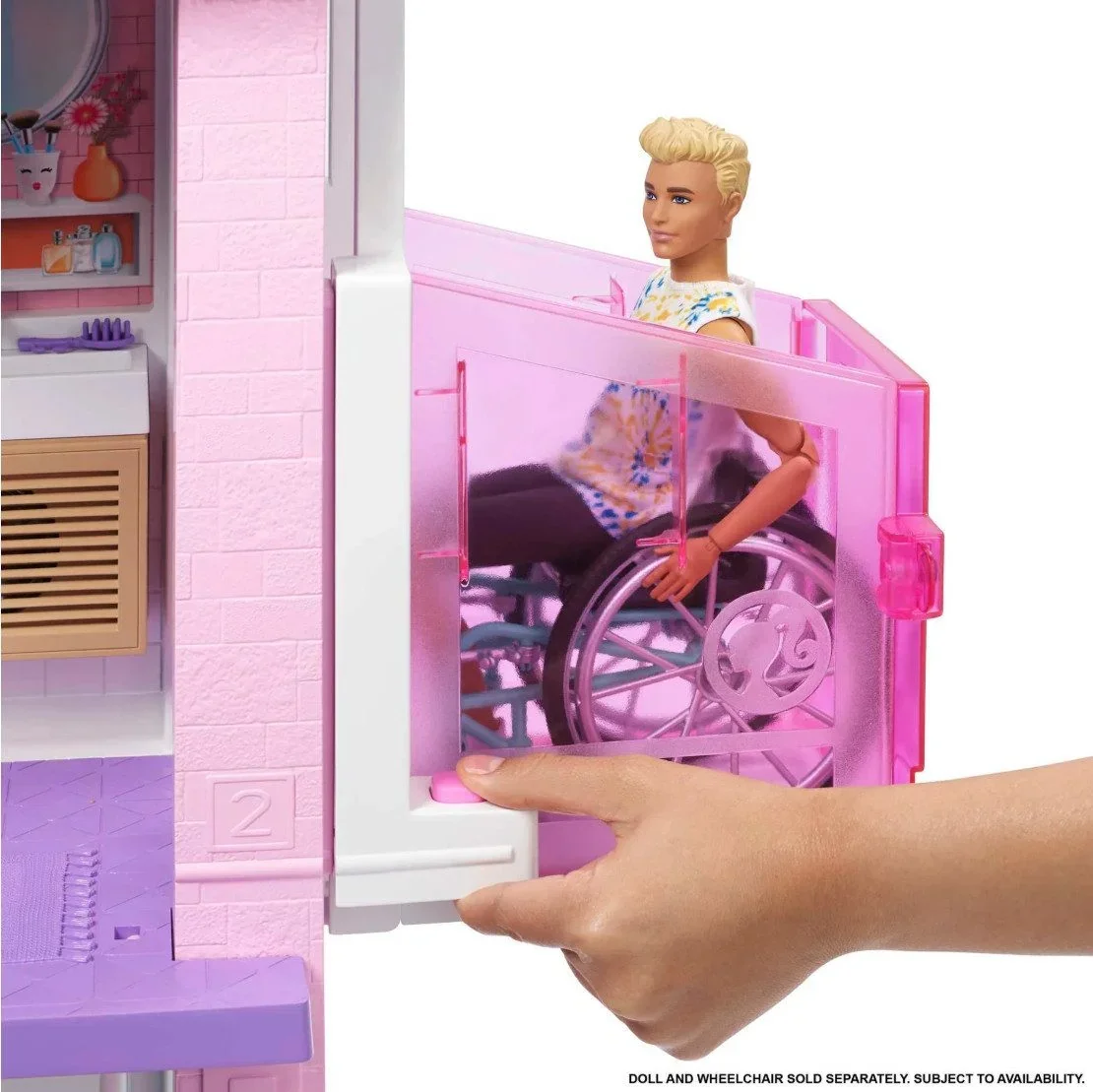 Barbie Puppenhaus Traumhaus 110 cm, 3 Etagen, 75 Teile, Spielset