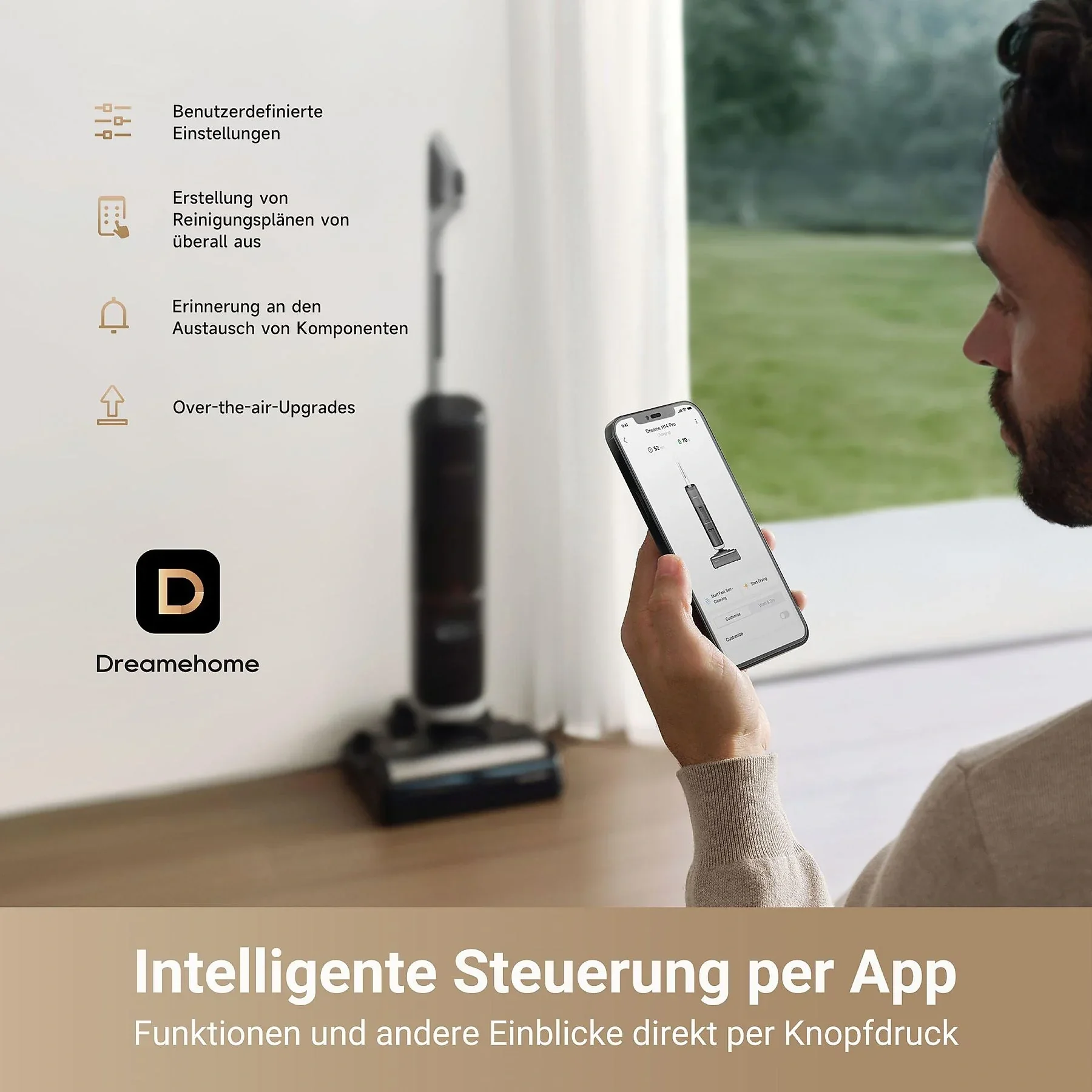 DREAME H14 Pro Nass und Trockensauger Schwarz für Böden und Teppiche
