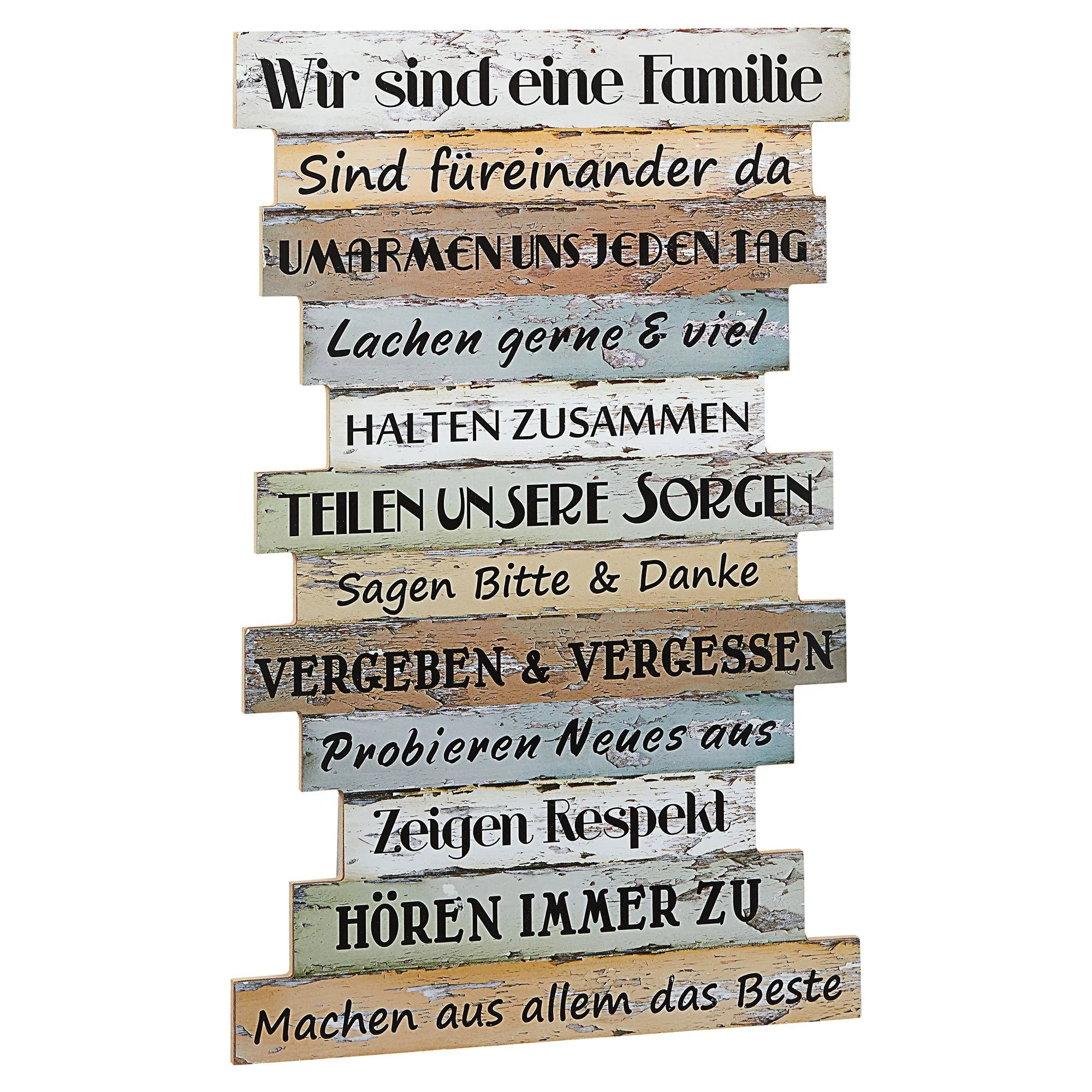 Kunstdruck Plankenschild „Familienregeln“ – CEPEWA