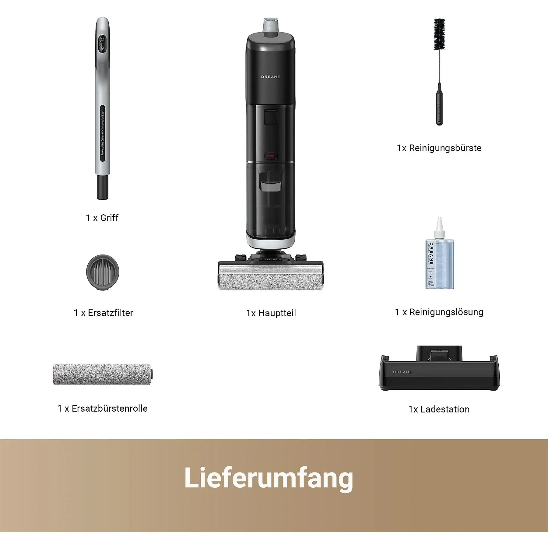 DREAME H14 Pro Nass und Trockensauger Schwarz für Böden und Teppiche