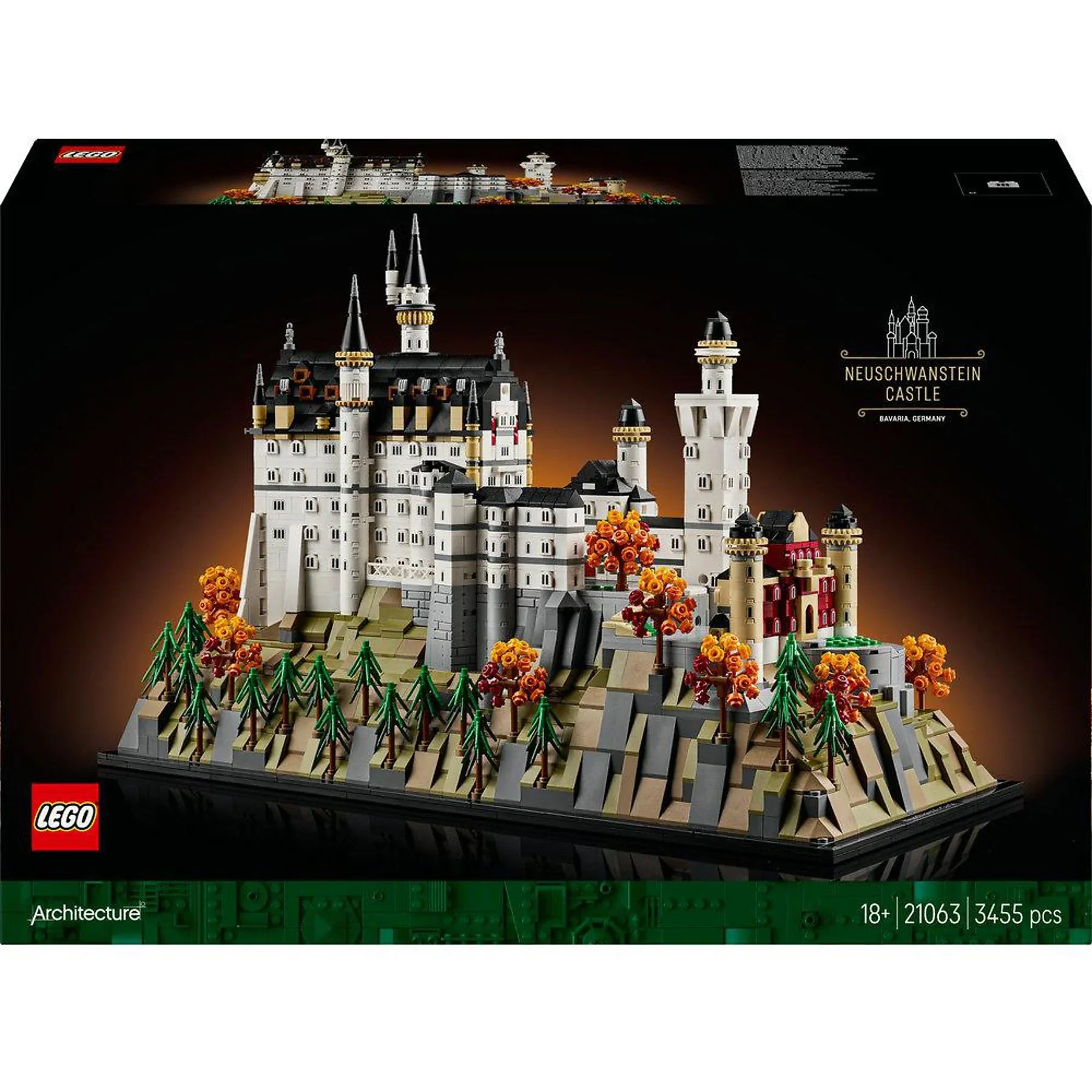 LEGO Architecture Schloss Neuschwanstein Bausatz 21063, mehrfarbig