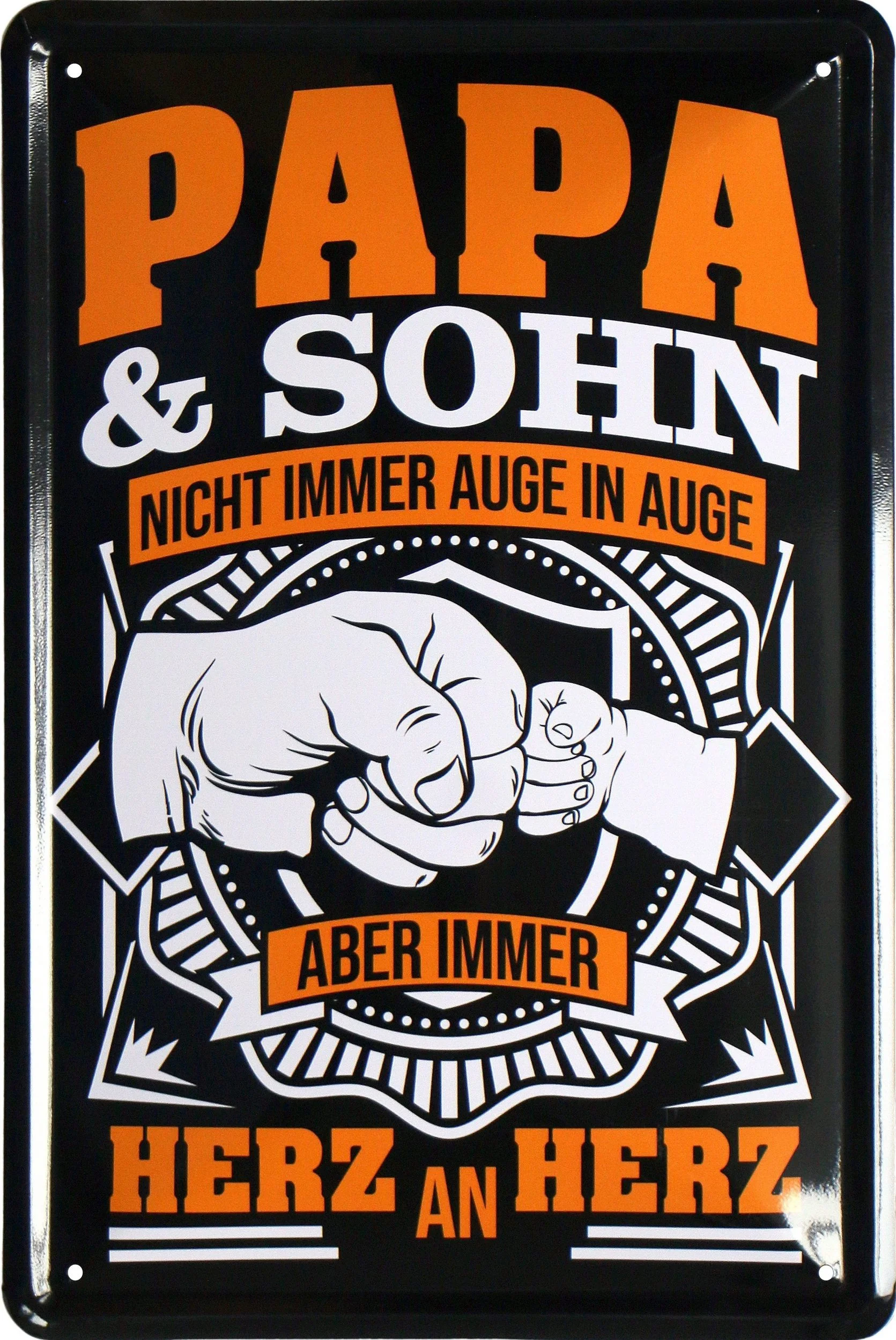 WOGEKA ART Metallbild „Papa & Sohn – Herz an Herz“ • 20×30 cm