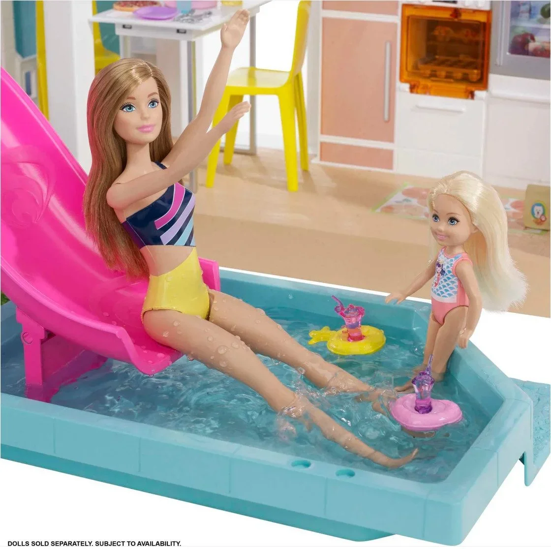 Barbie Puppenhaus Traumhaus 110 cm, 3 Etagen, 75 Teile, Spielset