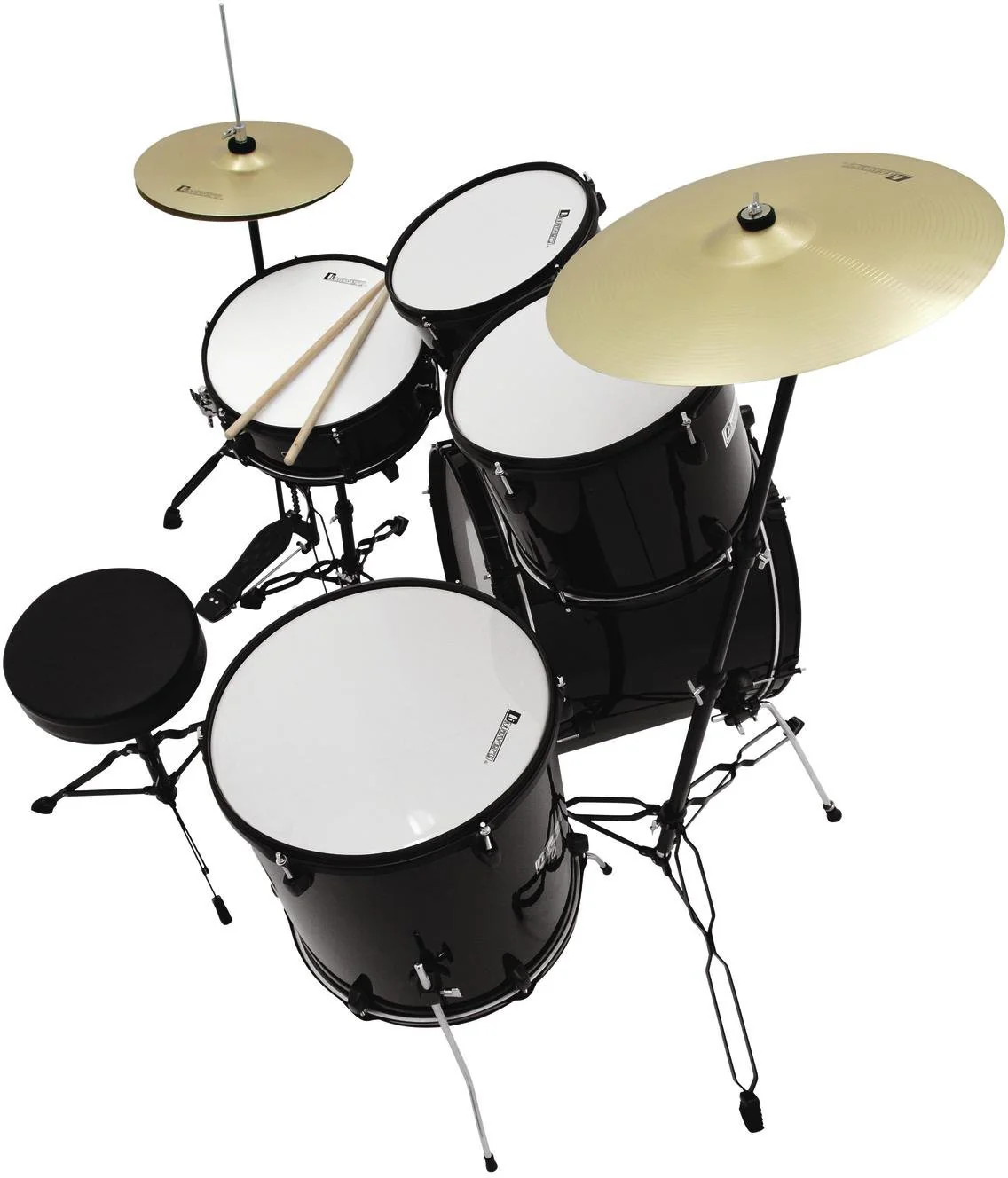 DIMAVERY DS 200 Schlagzeug Set schwarz Akustik Drumset