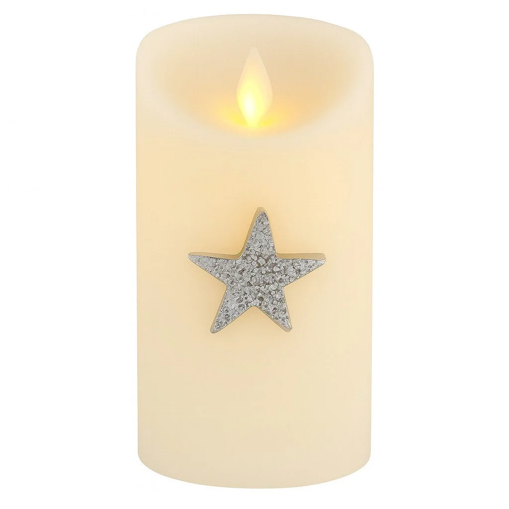 Kerzenpin „Caloge J“ – 6 cm, Silber, Handgefertigt