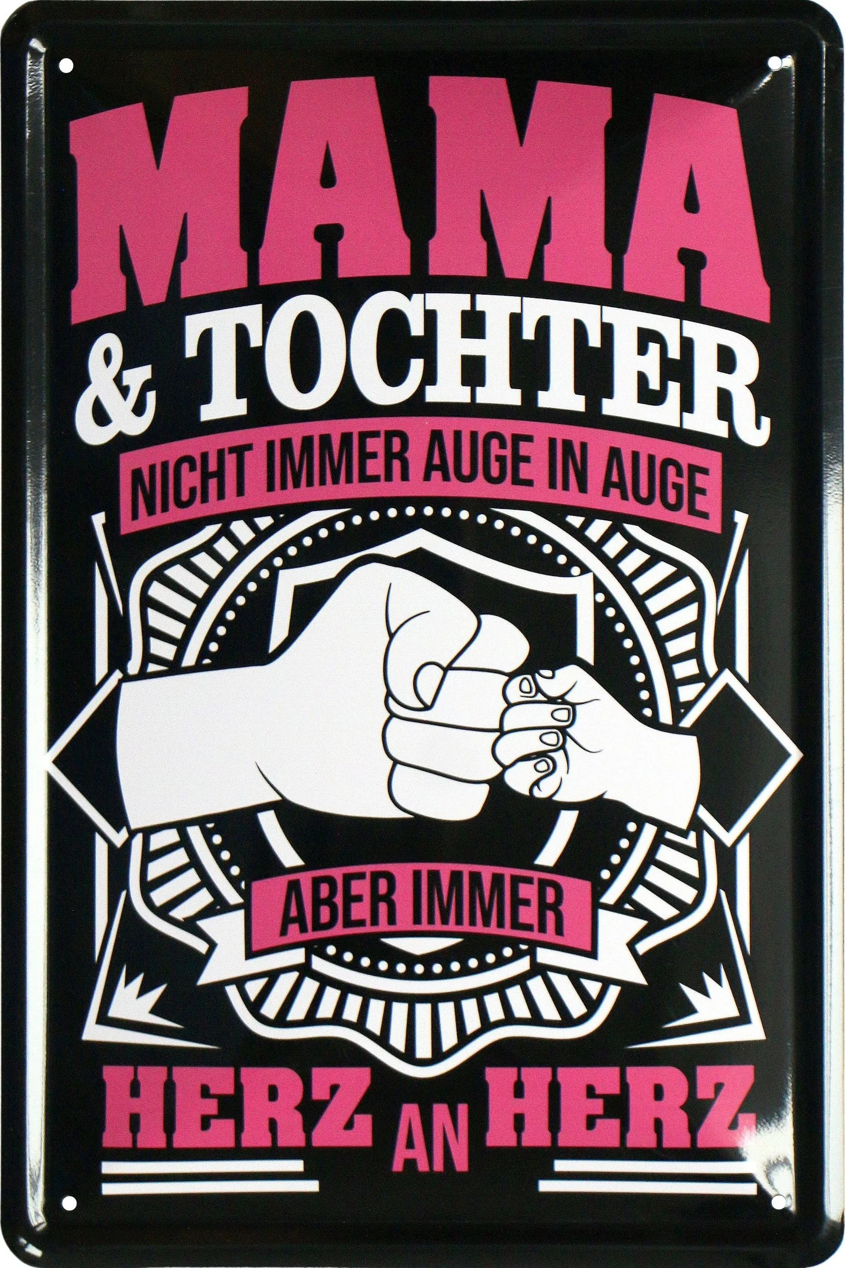 WOGEKA ART Metallbild „Mama & Tochter – Herz an Herz“ • 20×30 cm