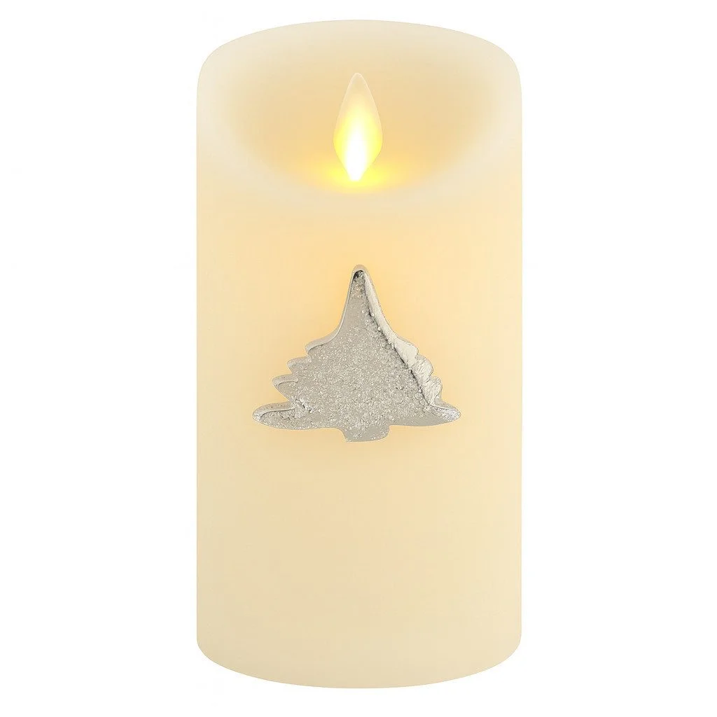 Kerzenpin „Caloge B“ – 6 cm, Silber, Handgefertigt