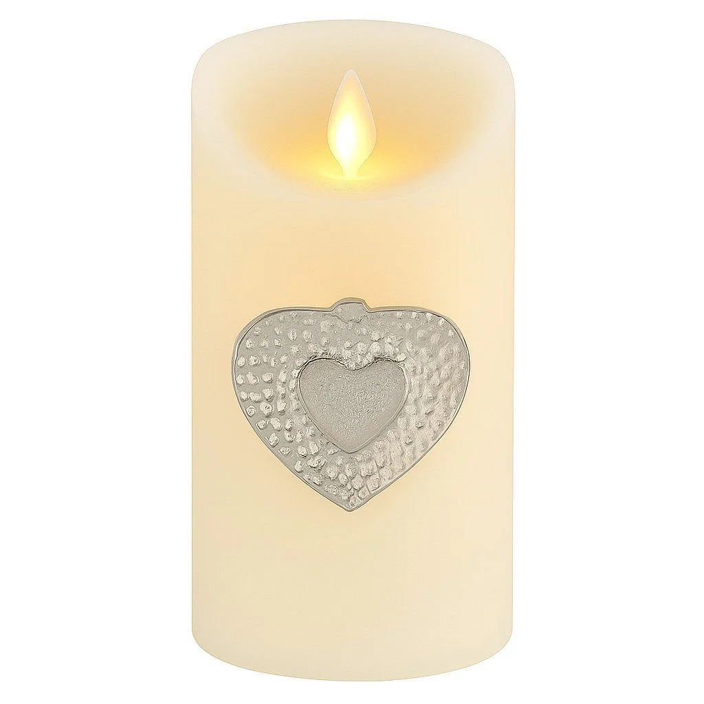 Kerzenpin „Caloge A“ – 6 cm, Silber, Handgefertigt