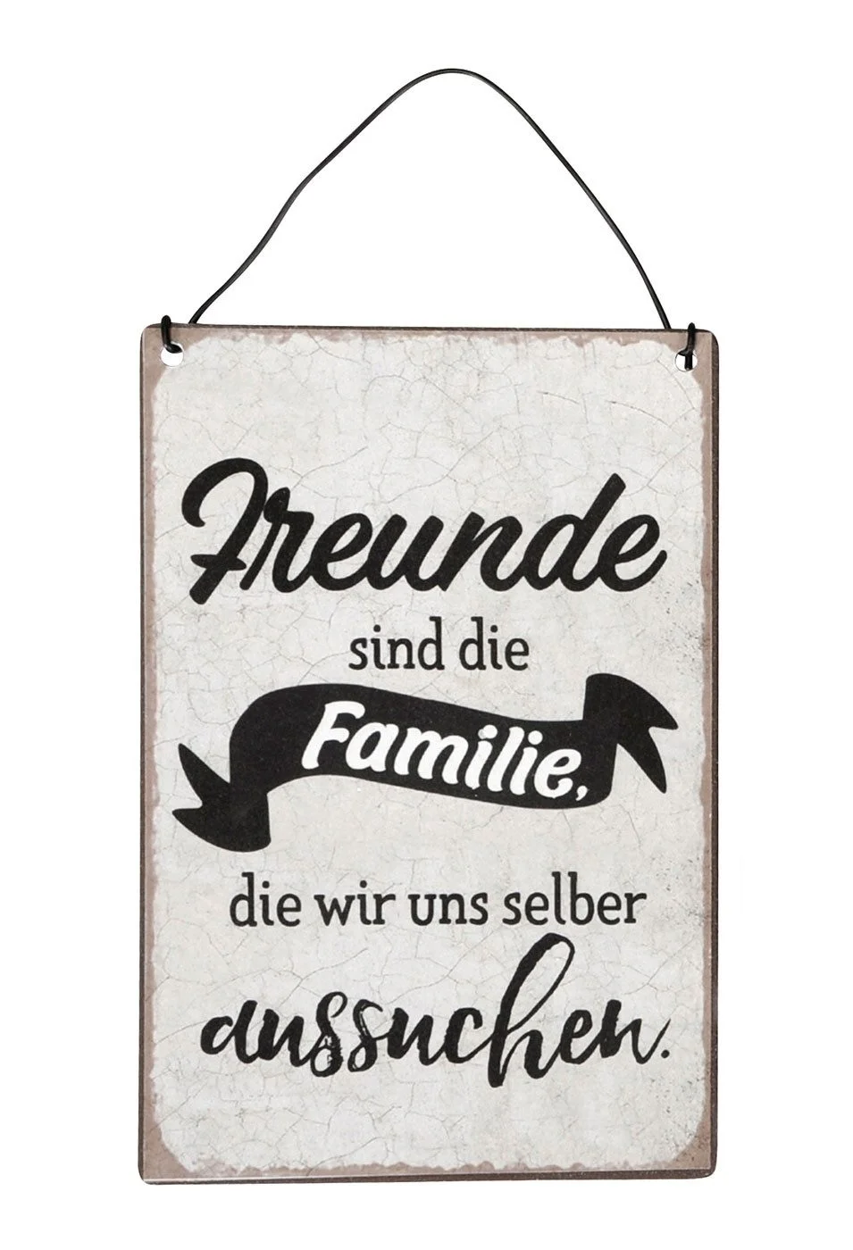 Levandeo® 3er-Set Blechschilder – Freunde & Familie Sprüche, 10 × 15 cm