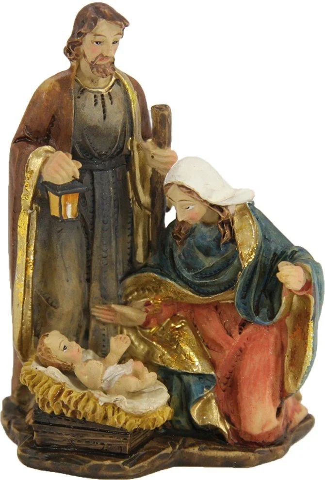 Krippenfigur „Heilige Familie“ • Krippenblock • 8 cm • handbemalt