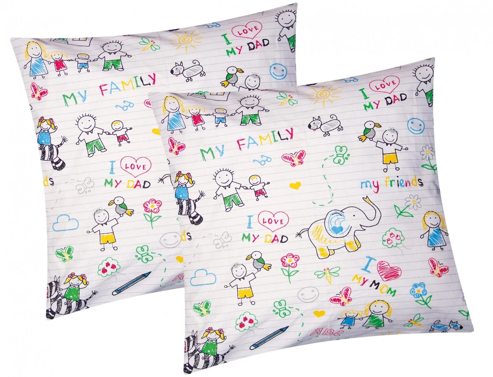 HEUBERGSHOP Kissenbezüge „My Family“ – 2er Set 40×40 cm