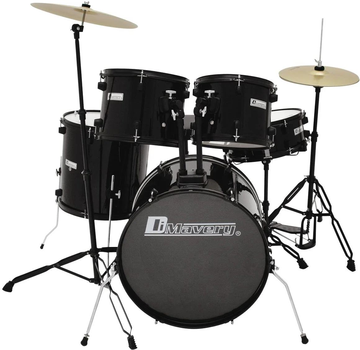 DIMAVERY DS 200 Schlagzeug Set schwarz Akustik Drumset