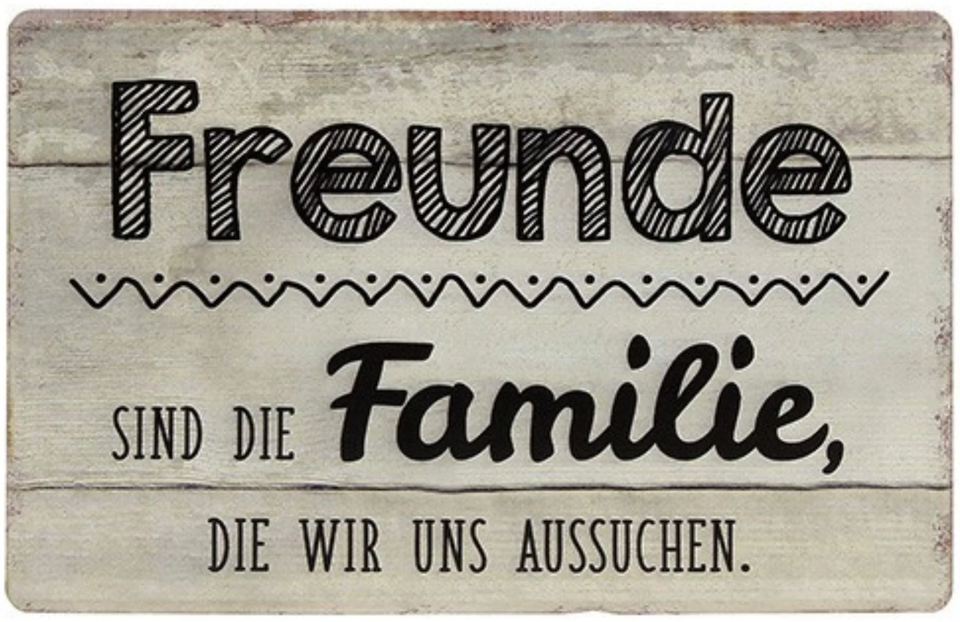 Vintage-Metallschild „Freunde sind die Familie …“