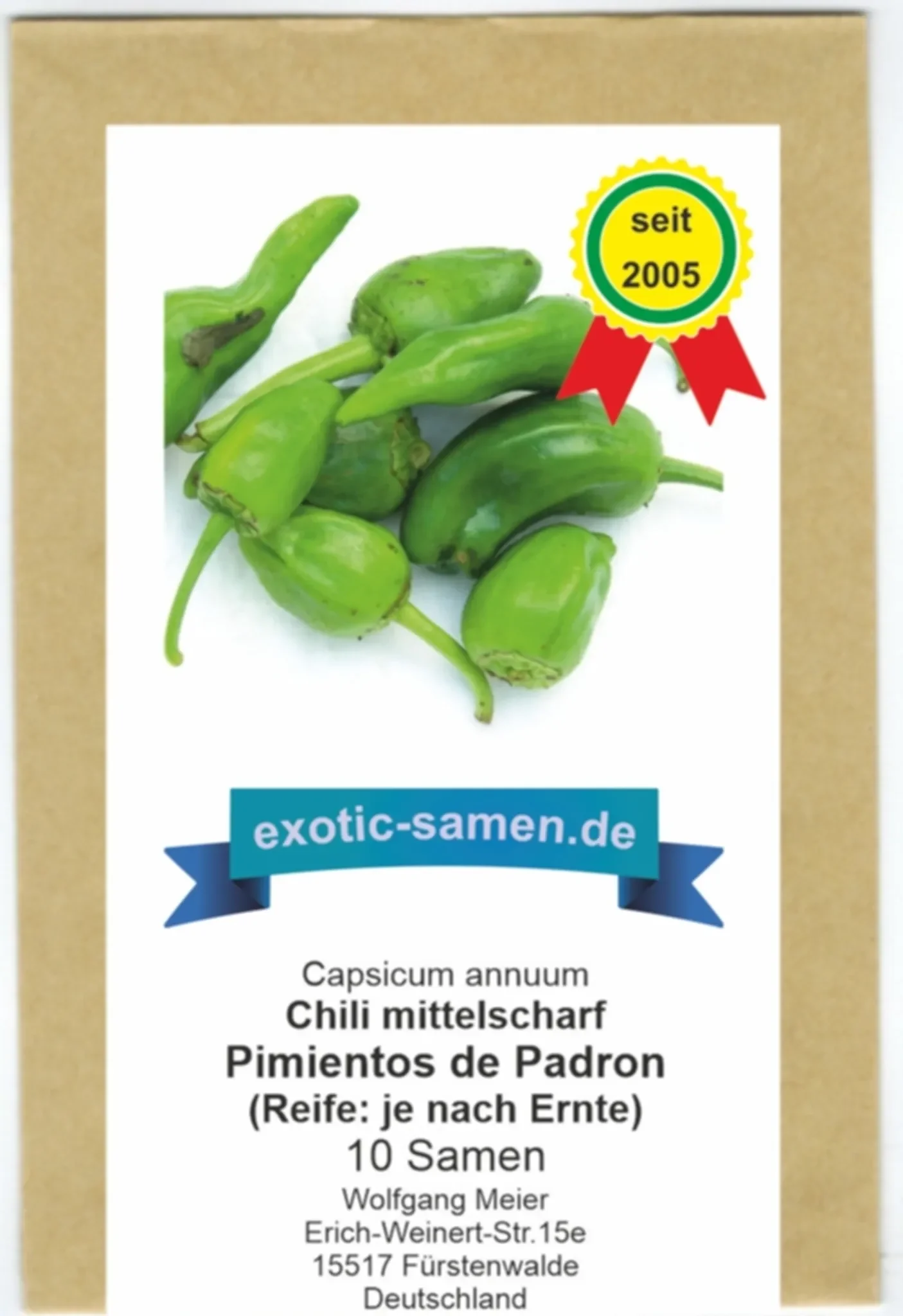 Bratpaprika – Pimientos de Padrón, ca. 10 Samen