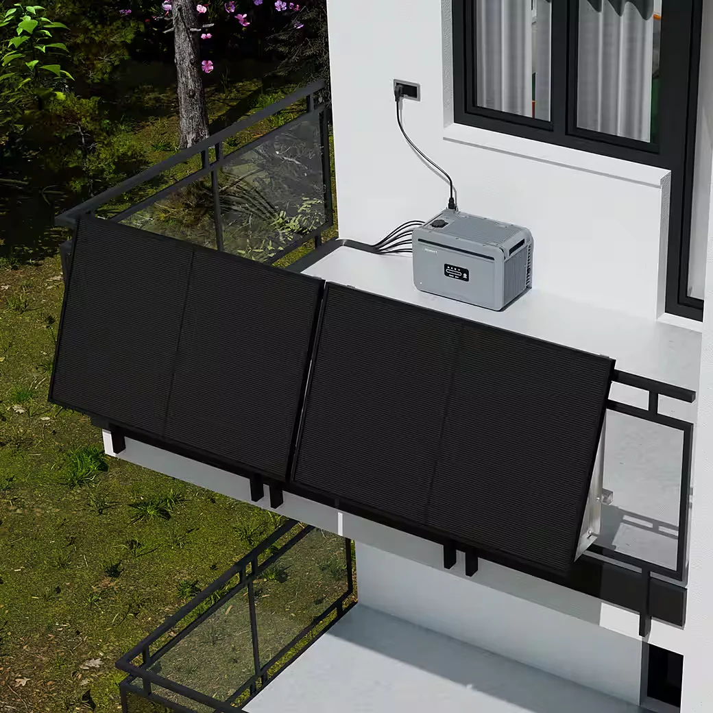Balkonkraftwerk 910W bifazial PV All in One Growatt NEXA 2000 2048Wh