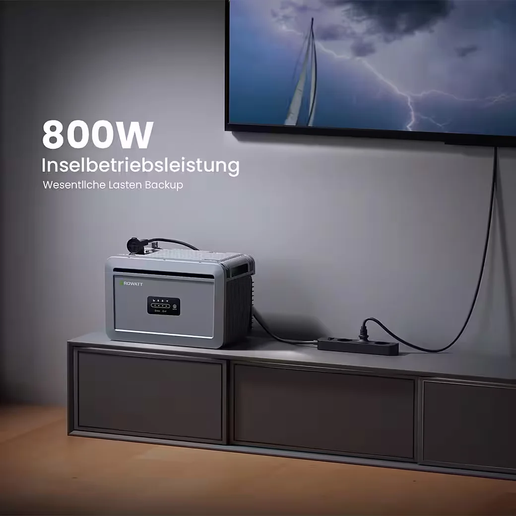 Balkonkraftwerk 910W bifazial PV All in One Growatt NEXA 2000 2048Wh
