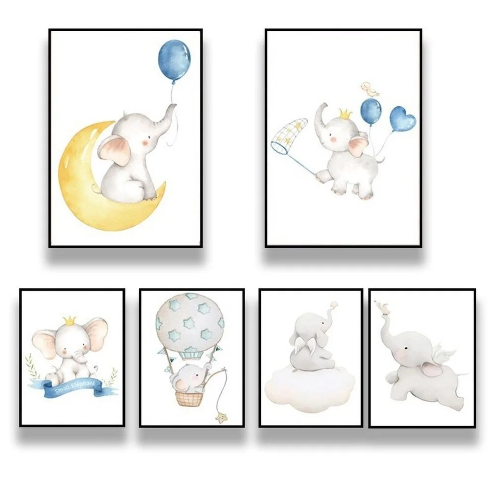 Kinderzimmer Poster-Set „Waldtiere“ – 6er-Set, A4
