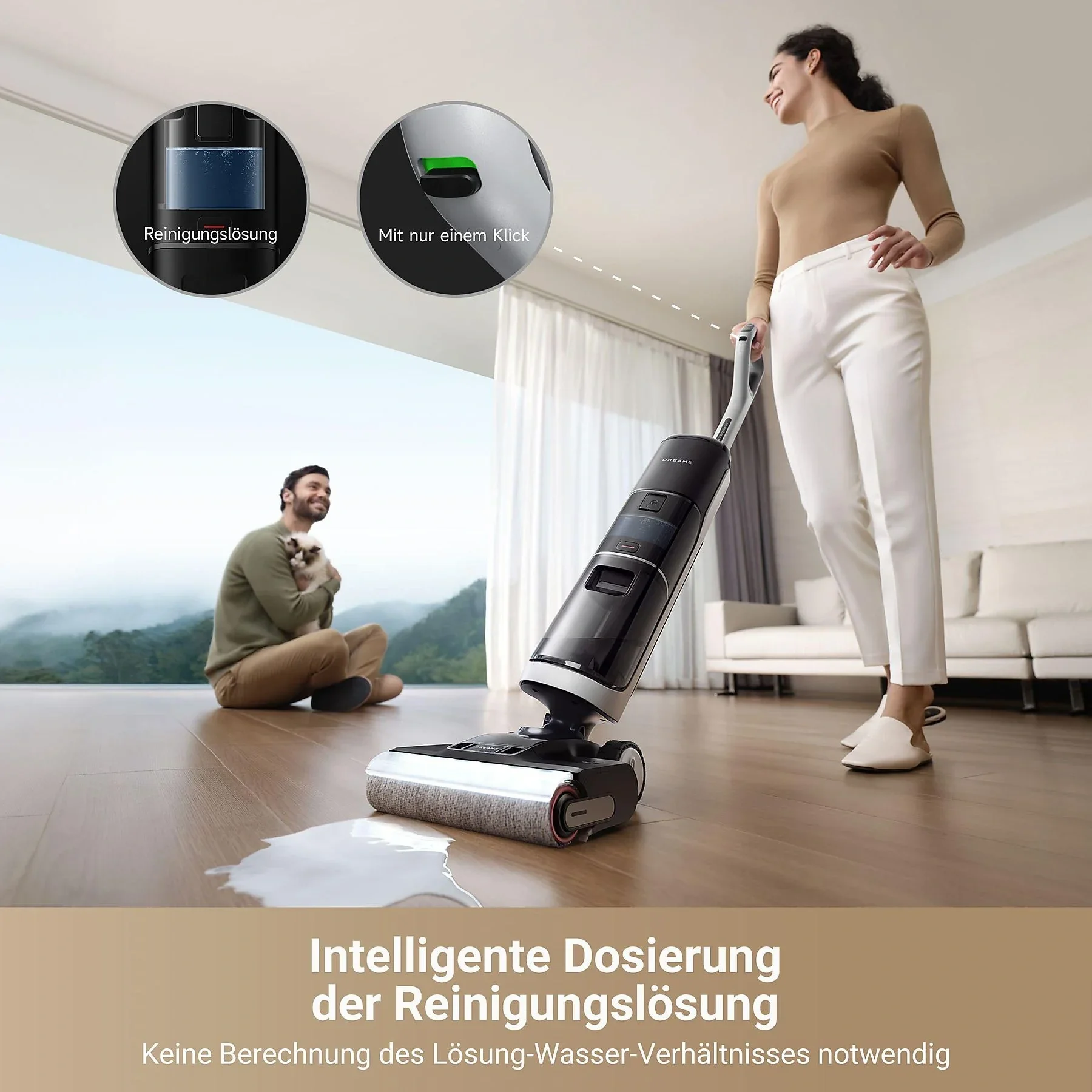 DREAME H14 Pro Nass und Trockensauger Schwarz für Böden und Teppiche