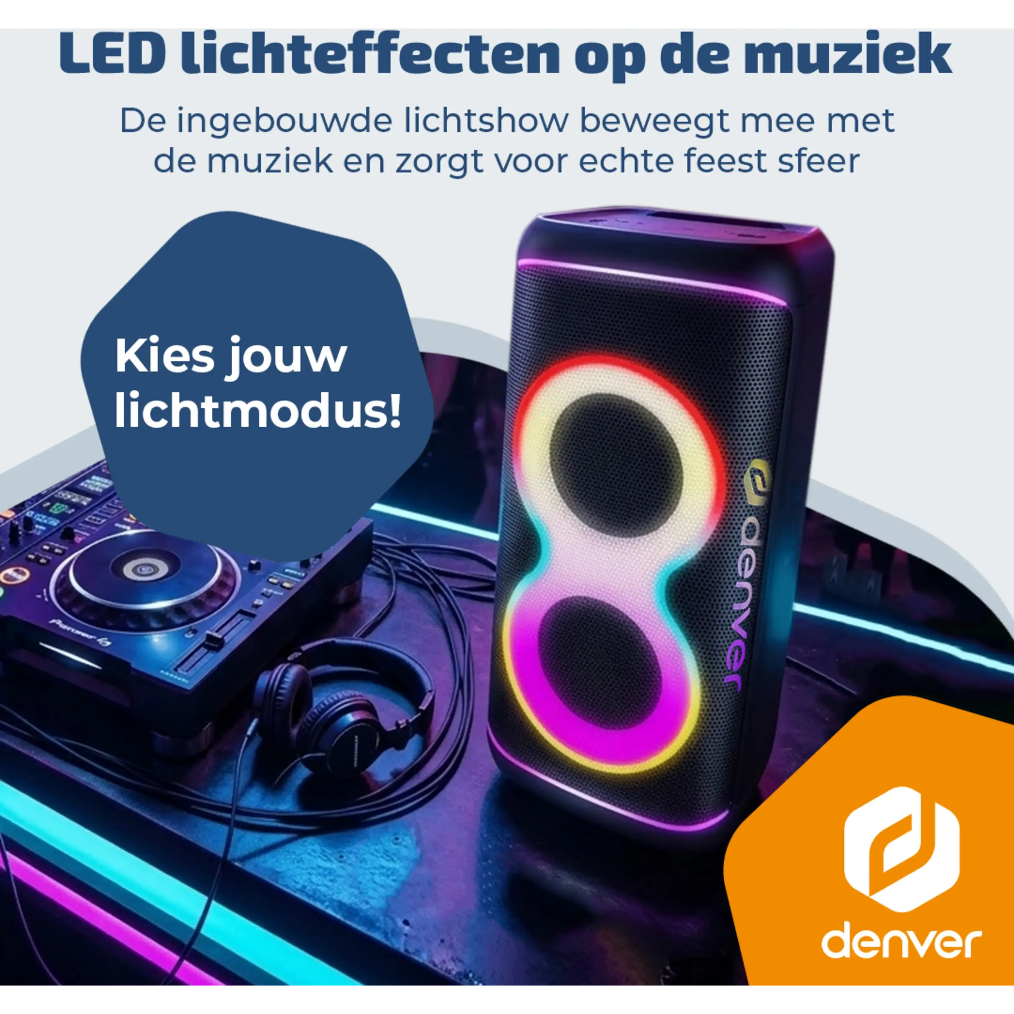 DENVER BPS-370 Partylautsprecher Schwarz Partybox